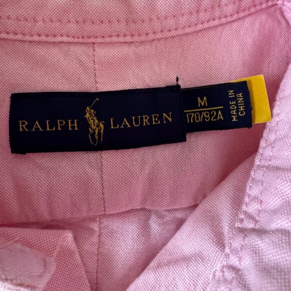 Ralph Lauren Womens Oxford Button Down Shirt Size Medium M Pink Preppy - Picture 7 of 12